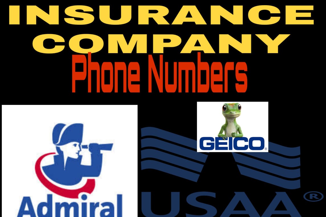 GEICO AXA USSA Admiral insurance phone numbers